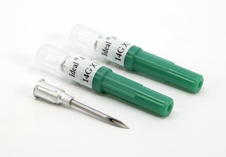 Ideal Instruments (Neogen) Ideal Disposable Aluminum Hub Needles - 14G x 1" Single (100/Box)