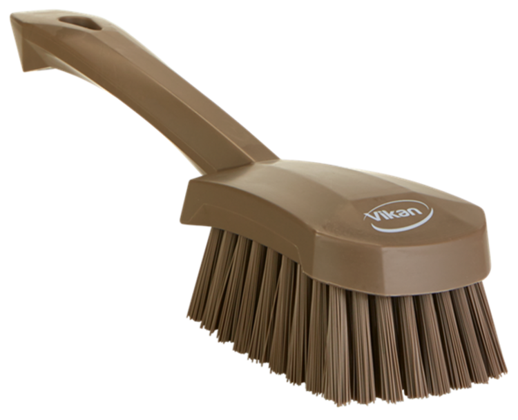 Vikan Washing Brush w/short Handle, 10.6", Stiff