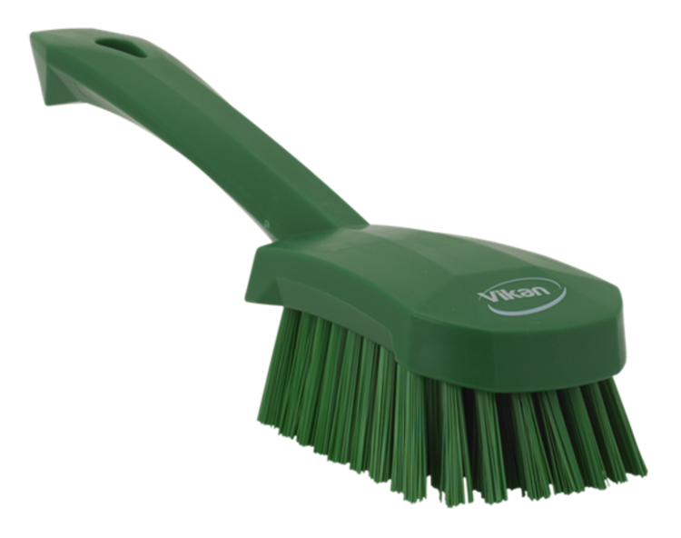 Vikan Washing Brush with Short Handle, 10.6", Stiff