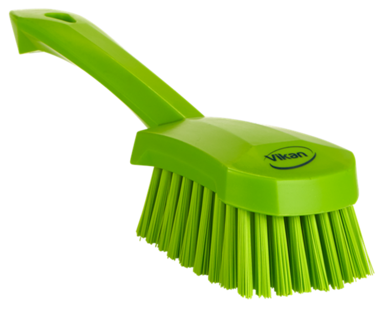 Vikan Washing Brush w/short Handle, 10.6", Stiff