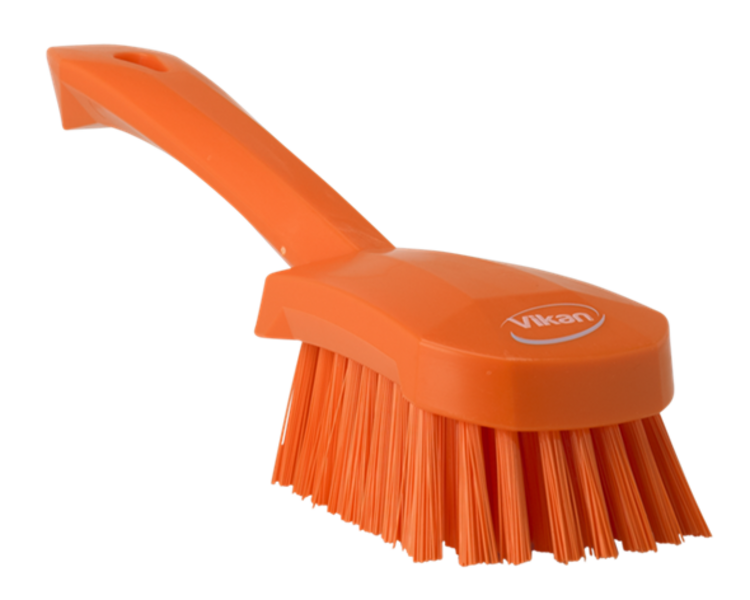 Vikan Washing Brush w/short Handle, 10.6", Stiff