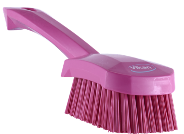 Vikan Washing Brush w/short Handle, 10.6", Stiff