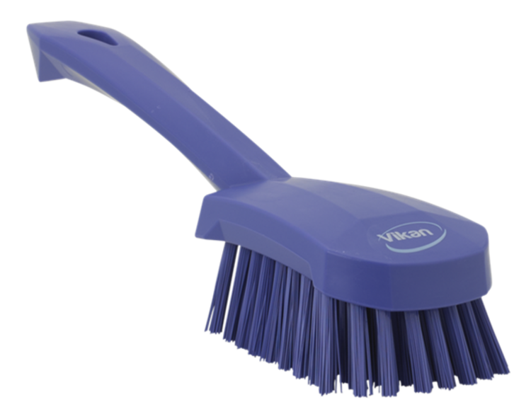 Vikan Washing Brush w/short Handle, 10.6", Stiff