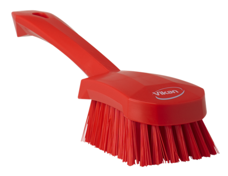 Vikan Washing Brush with Short Handle, 10.6", Stiff