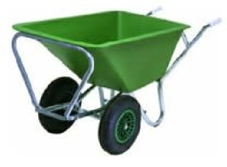 Wheel Barrow - European Model - Green - 2 Wheel - 160L