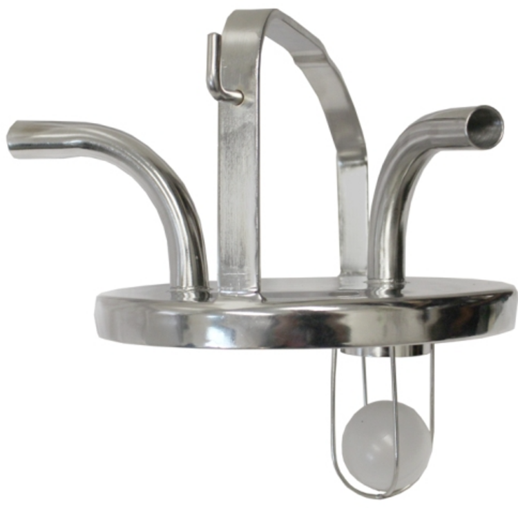 Fresh Cow Lid - 5/8" ID Stainless trap lid w/ 90's w/ checkball f/ short Handle