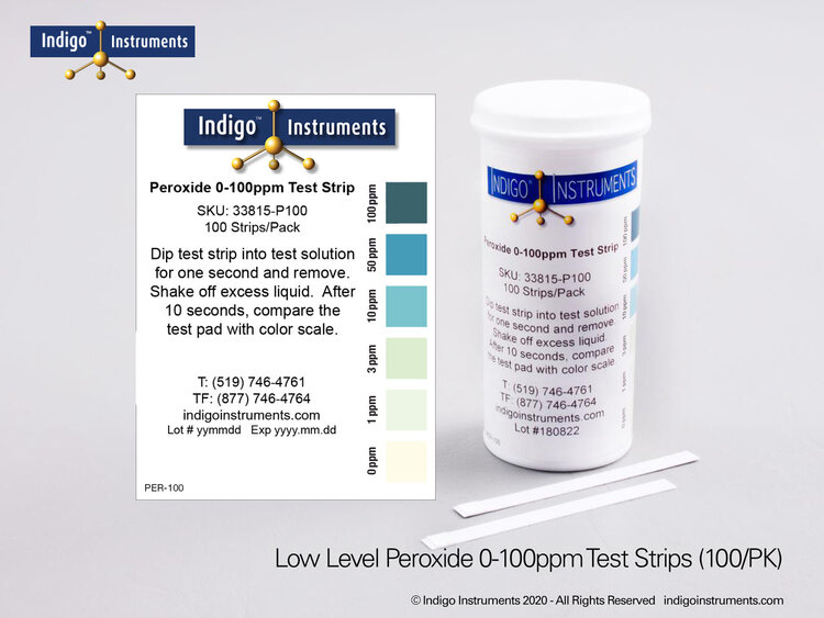 Hydrogen Peroxide Test Strips - 100ppm -100pk