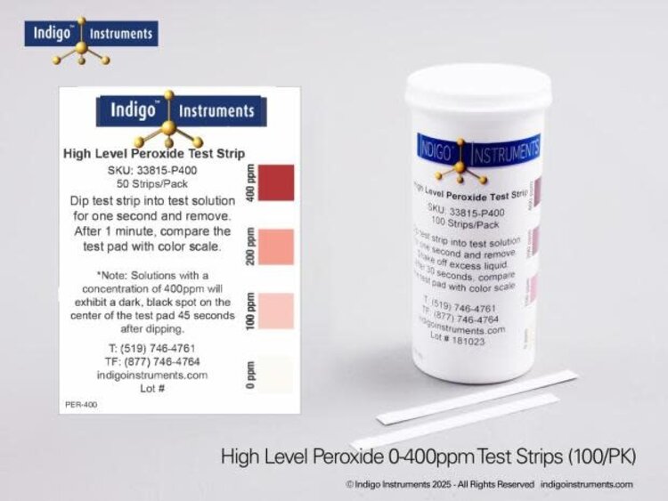Hydrogen Peroxide Test Strips - 400ppm -100pk