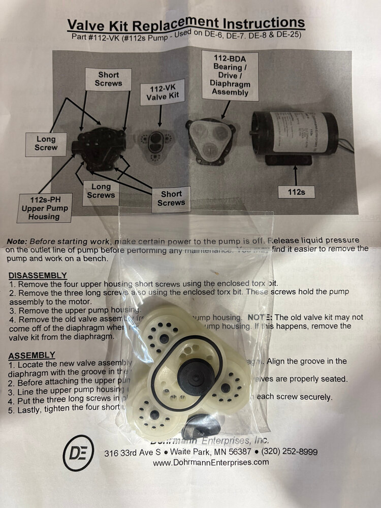Valve kit replacement 112-vk