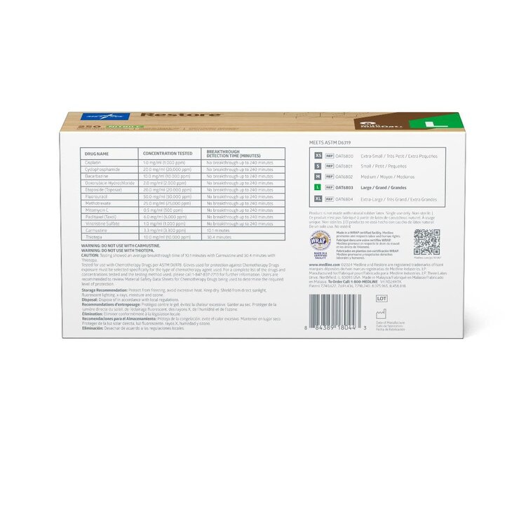 Medline Restore Oatmeal Nitrile Gloves (10/Case)