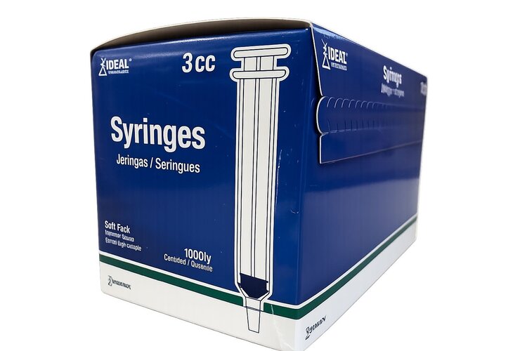 Ideal Instruments (Neogen) Disposable Luer Lock Syringe - 3cc - 100/box