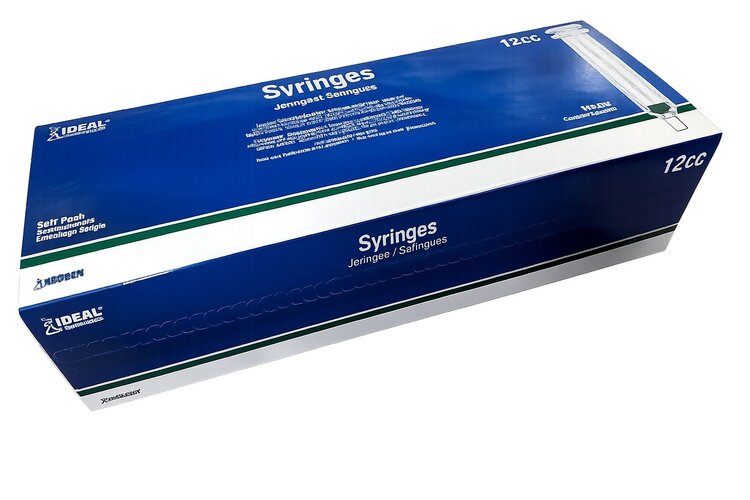 Ideal Instruments (Neogen) Disposable Luer Lock Syringe - 12cc - 100/box