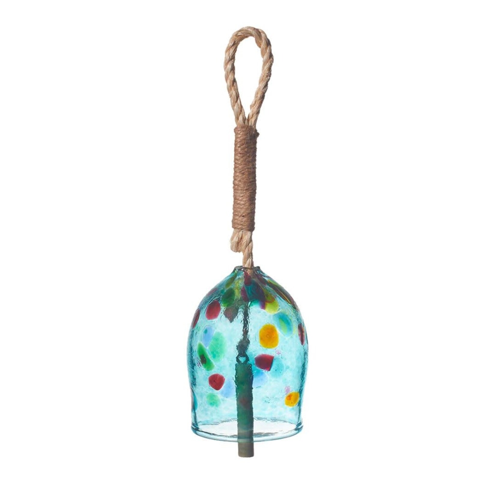 Kitras Glass Friendship Garden Bell - Teal
