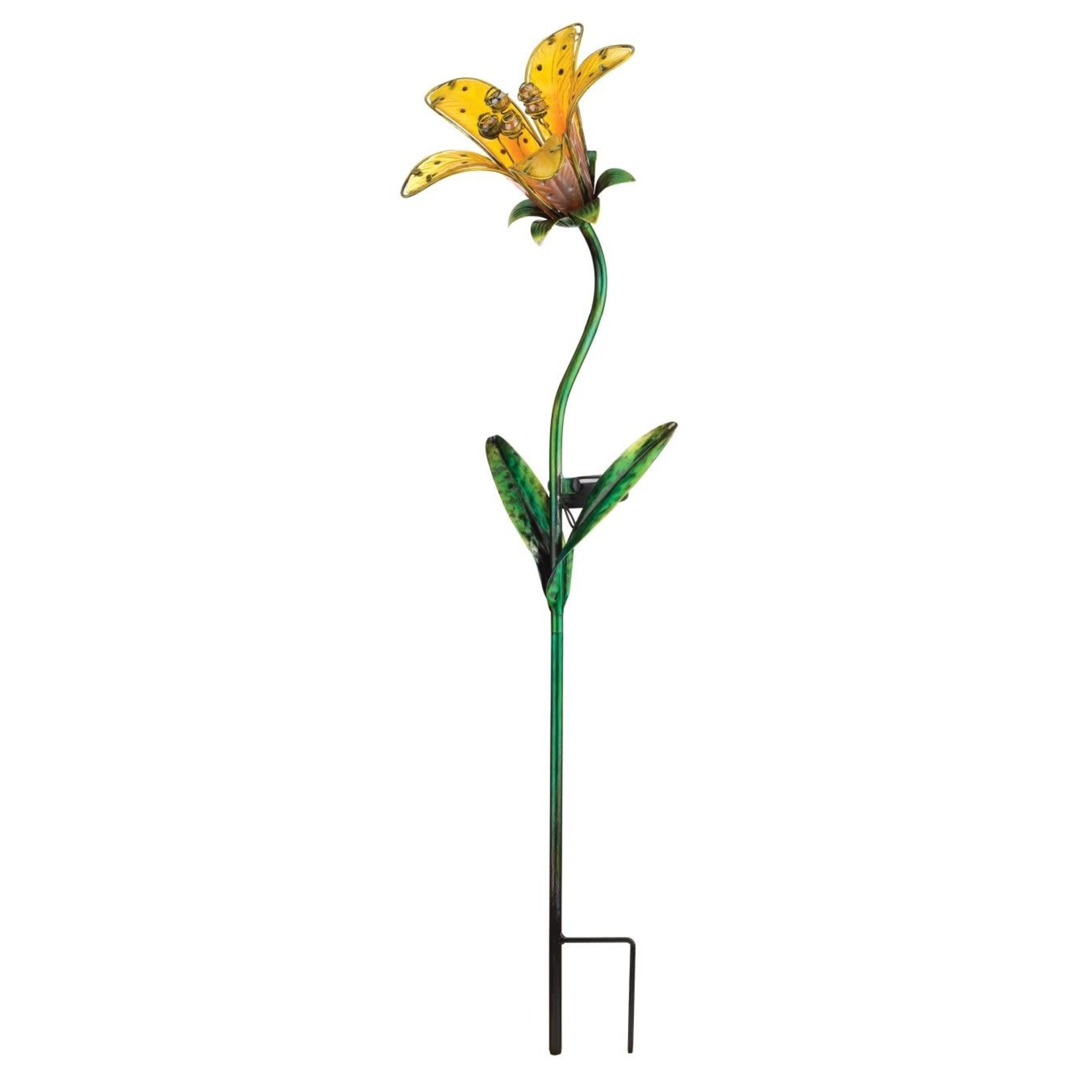 Regal Art & Gift Solar Tiger Lily Stake Yellow