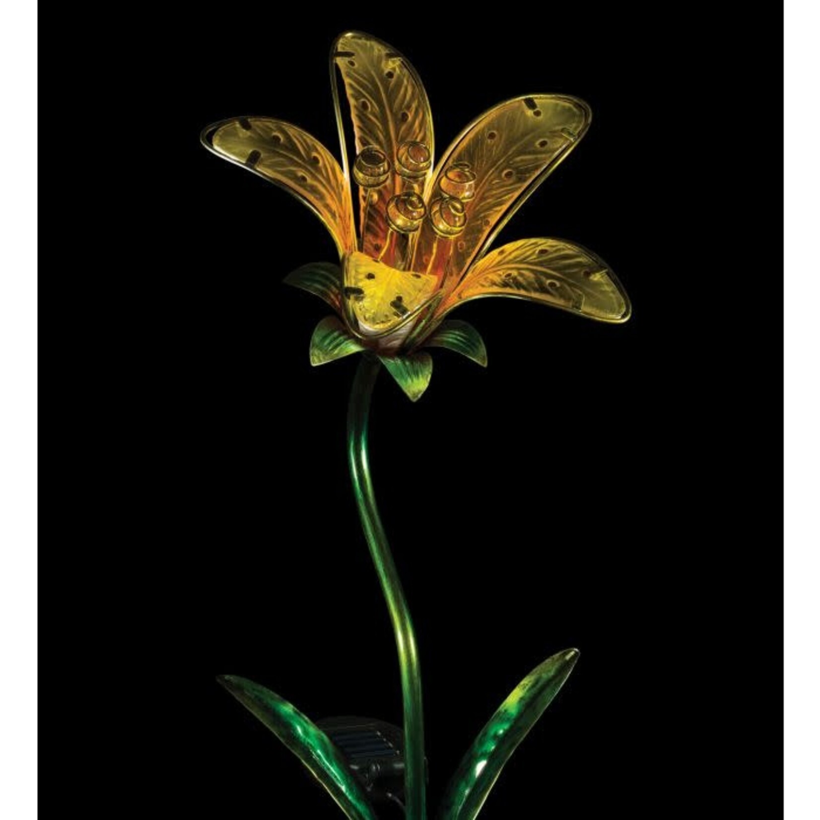 Regal Art & Gift Solar Tiger Lily Stake  - Yellow