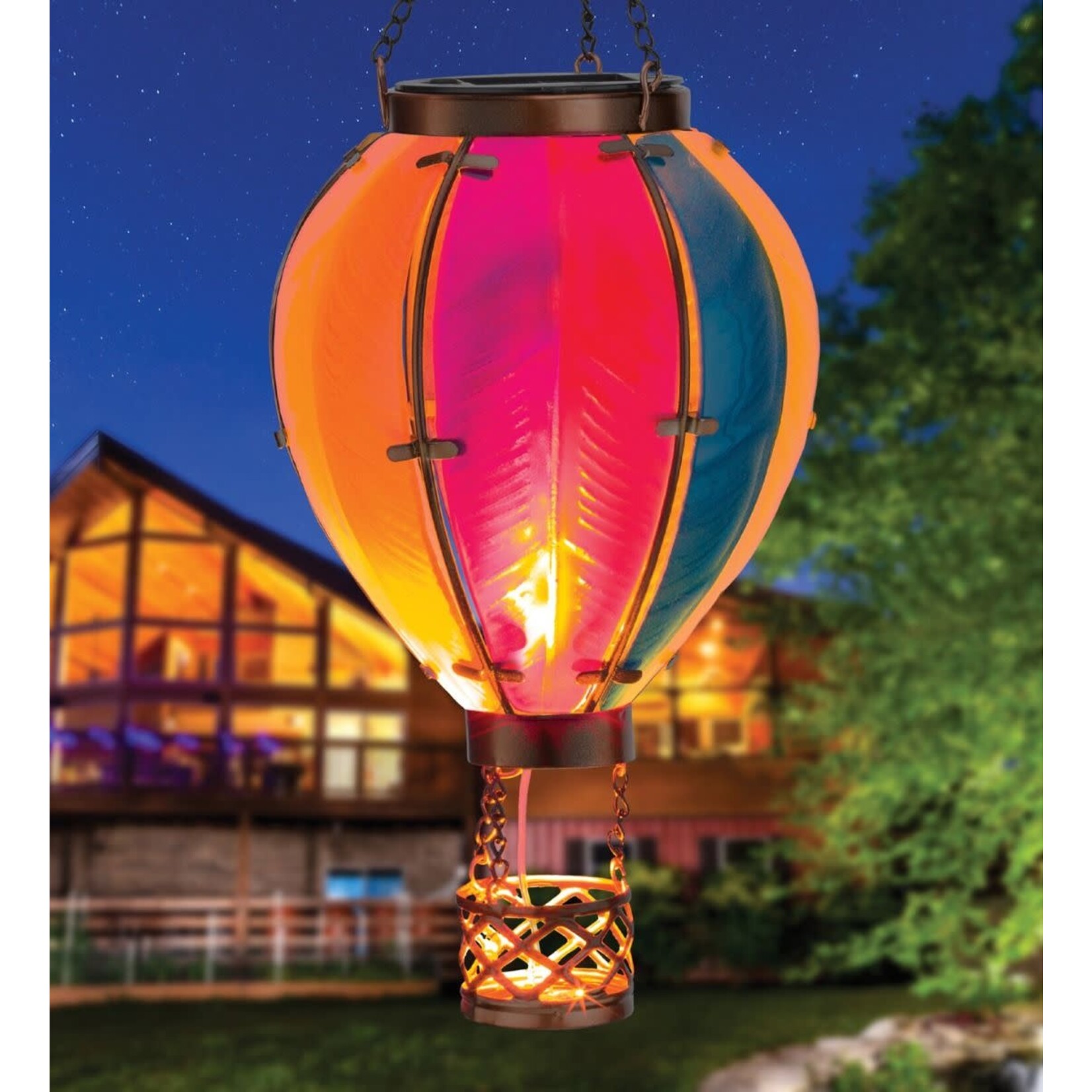 Regal Art & Gift Solar Hot Air Balloon - Rainbow