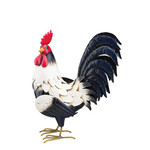 Regal Art & Gift Black and White Rooster 14"