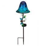 Regal Art & Gift Dottie Mushroom Solar Stake - Blue