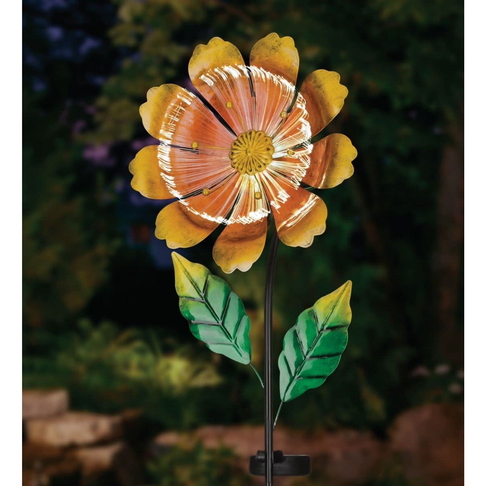Regal Art & Gift Flower Burst Solar Stake - Orange