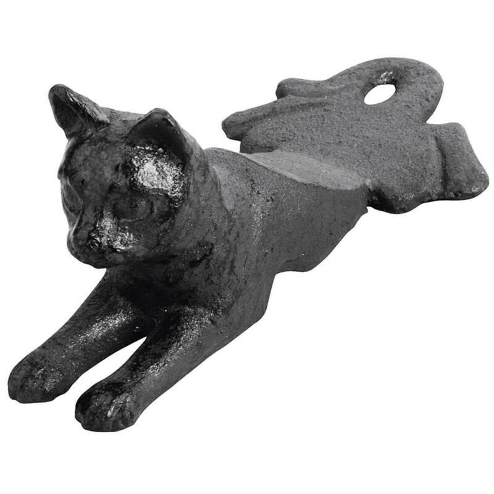 Door Wedge Cat Cast Iron Black