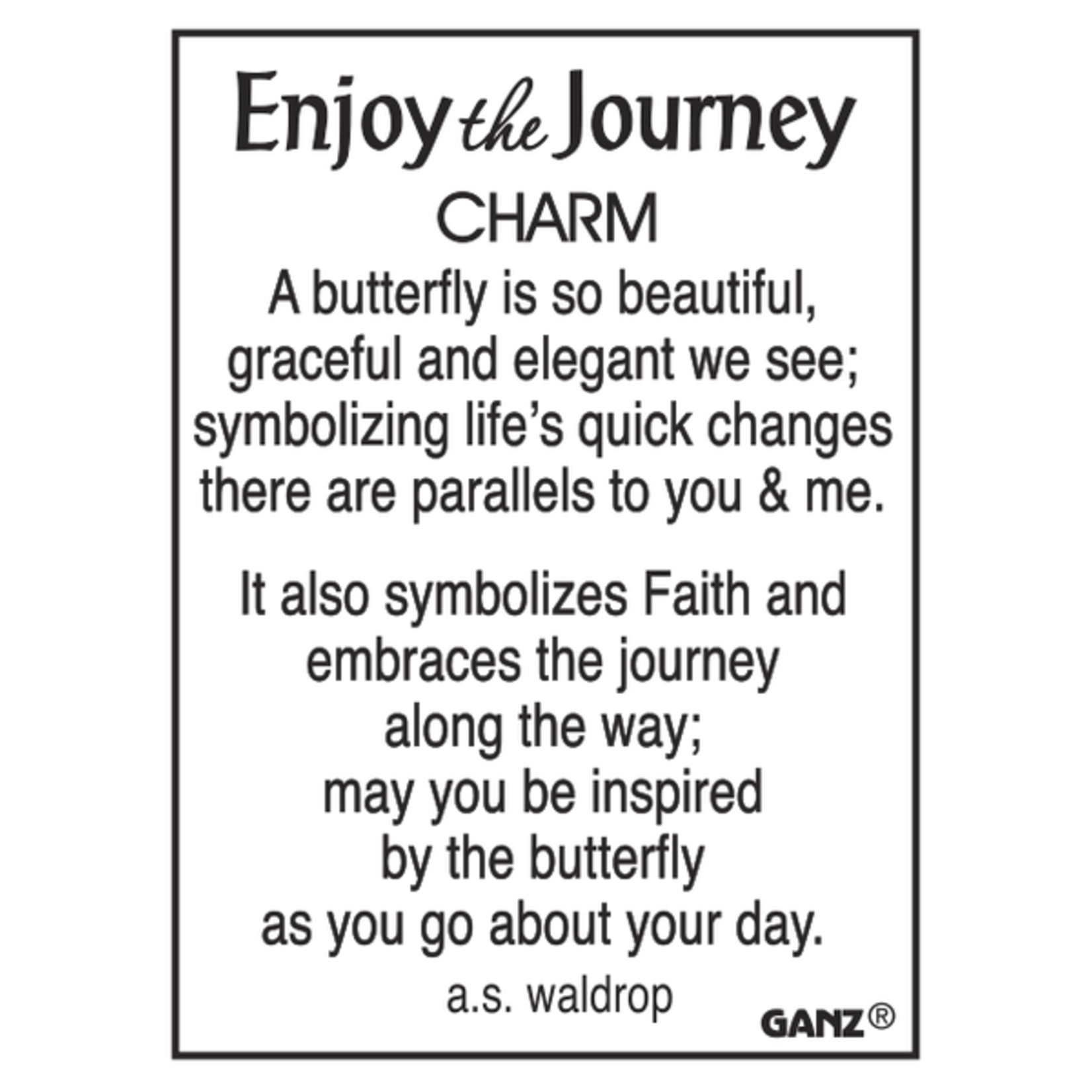 Enjoy the Journey Charm - Butterfly