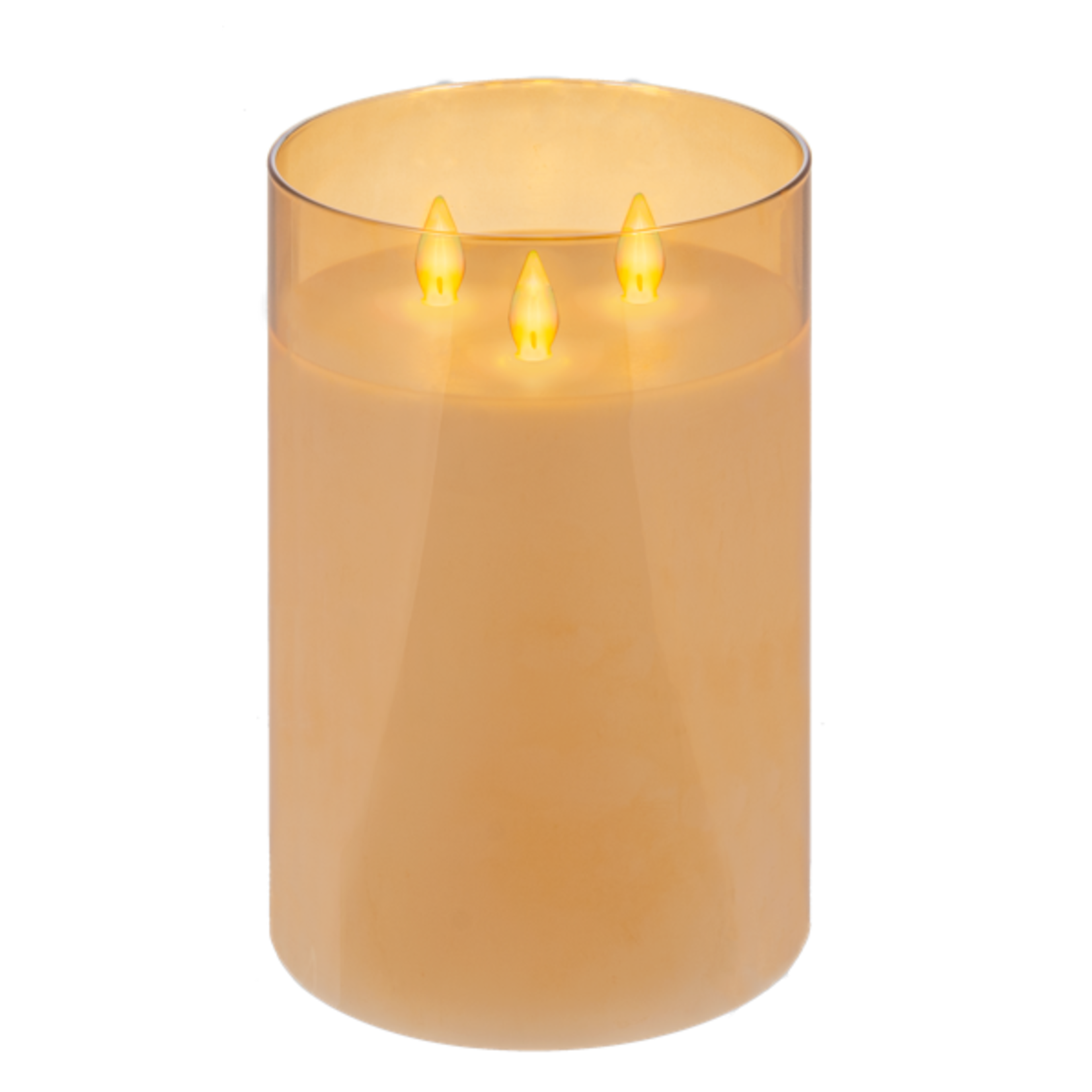 5 x 8  LED Candle Gold Glass