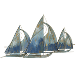Distressed Blue Sail Boat Wall   Art