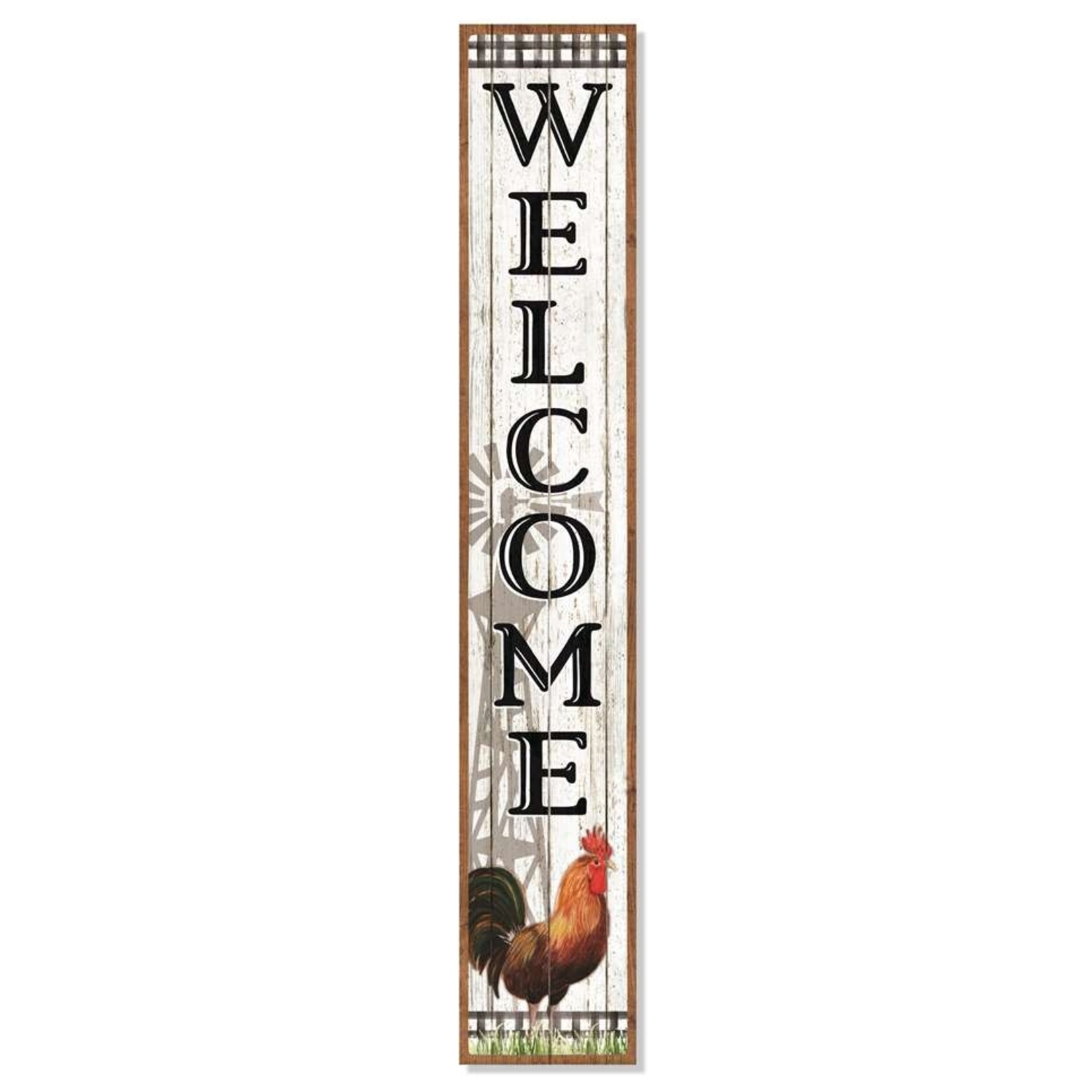 Welcome Porch Board  With   Rooster