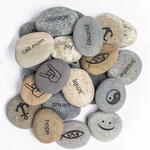 Beach Pebble Heart stone "Giggle"