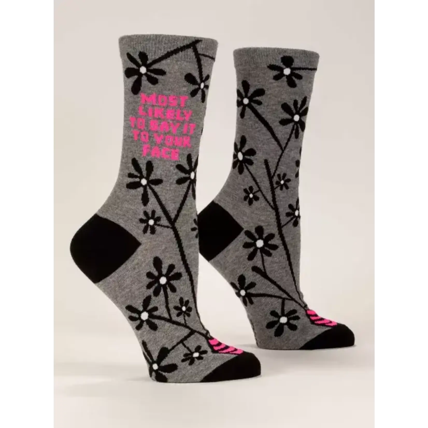 BlueQ SAY IT TO YOUR FACE WOMEN'S CREW SOCKS