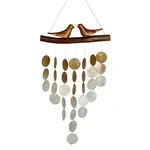 Woodstock Chimes Love Birds Capiz Chime - Natural( A 7 )