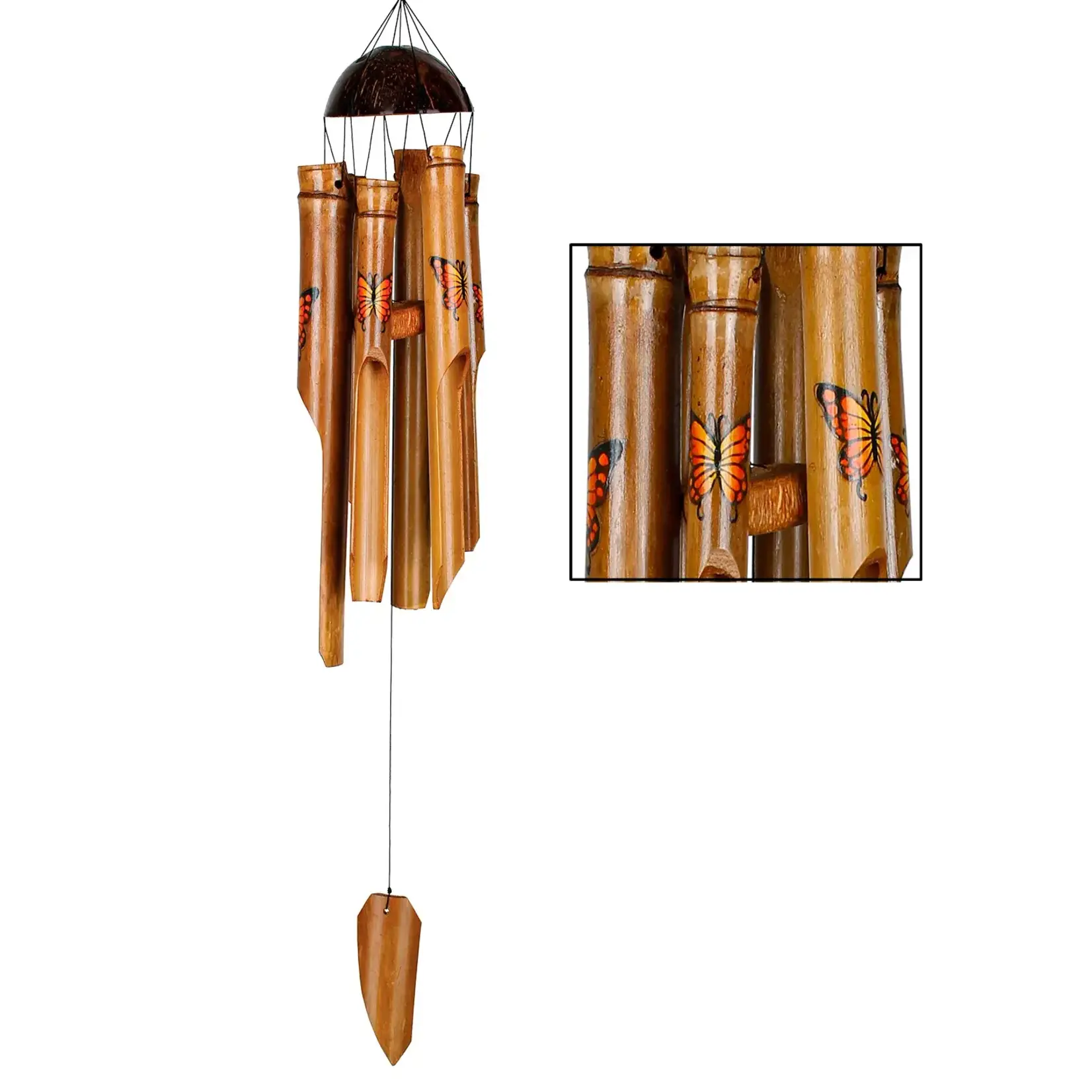 Woodstock Chimes Bamboo Butterfly Chime - Orange