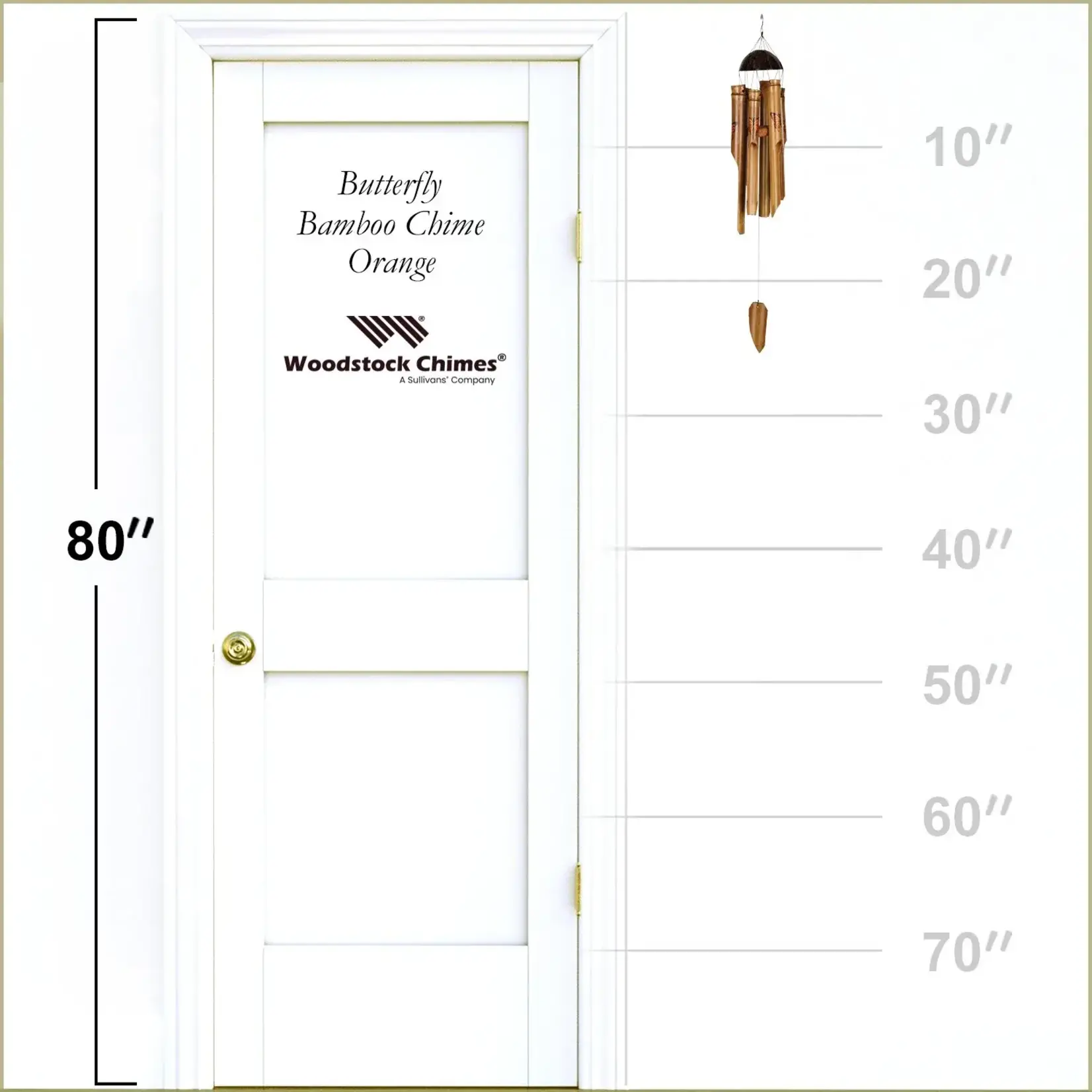 Woodstock Chimes Bamboo Butterfly Chime - Orange