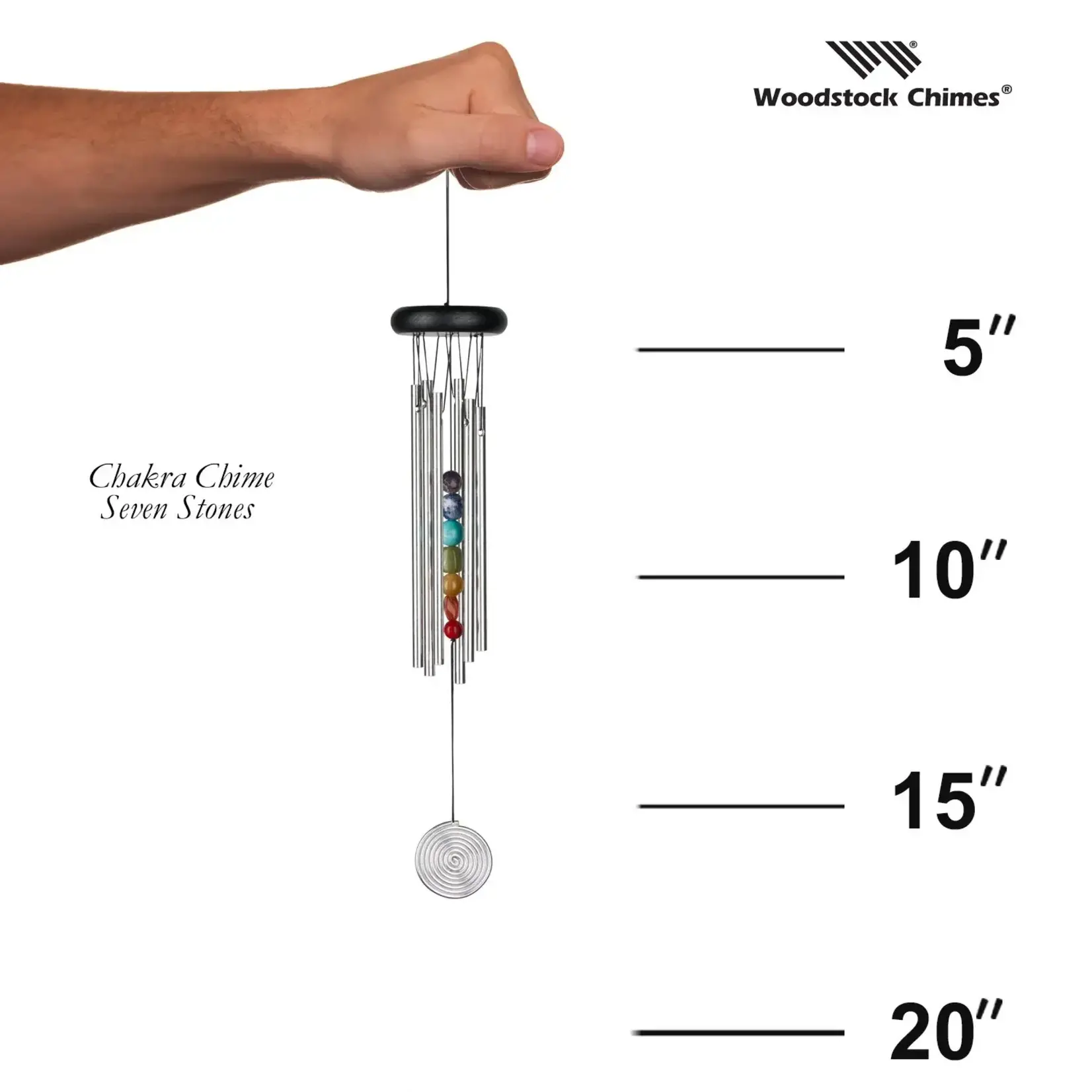 Woodstock Chimes Chakra Seven Stones Chime  (A 8)