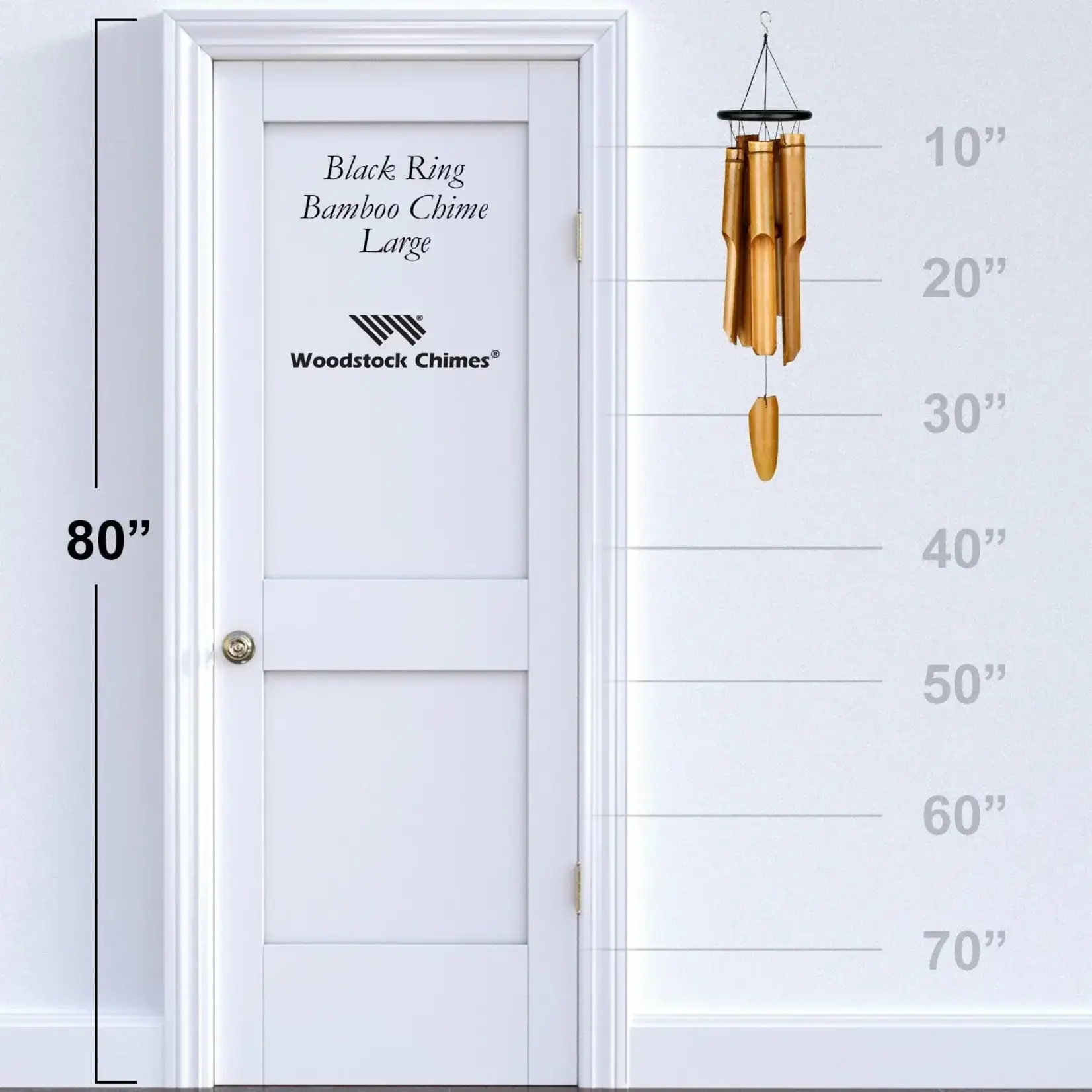 Woodstock Chimes Black Ring  Bamboo  Chime