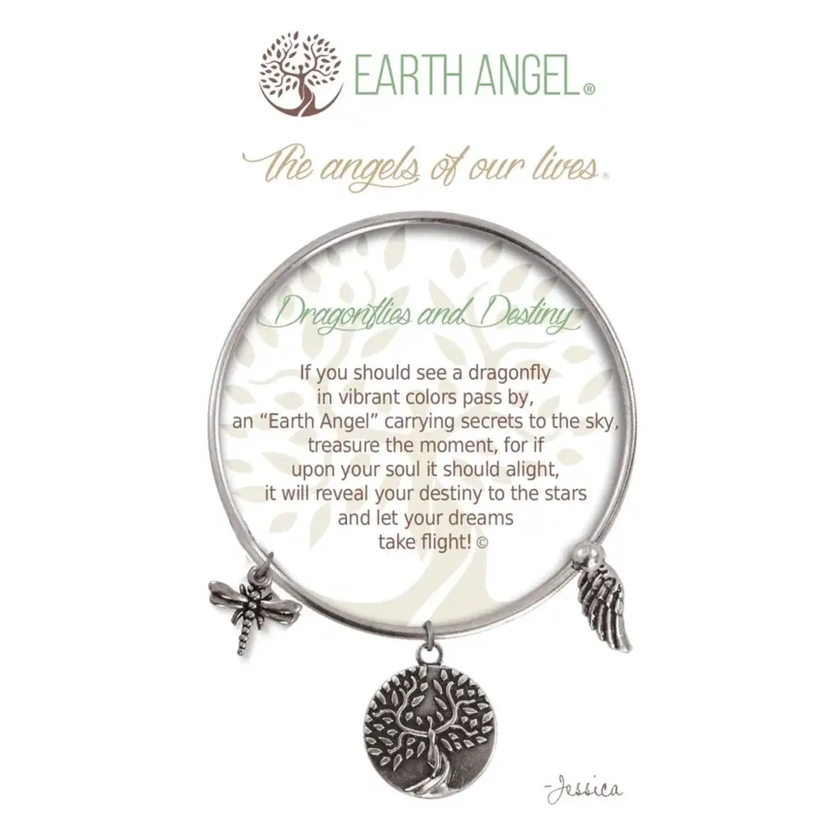 Silver Earth Angel Bracelet - Dragonfly
