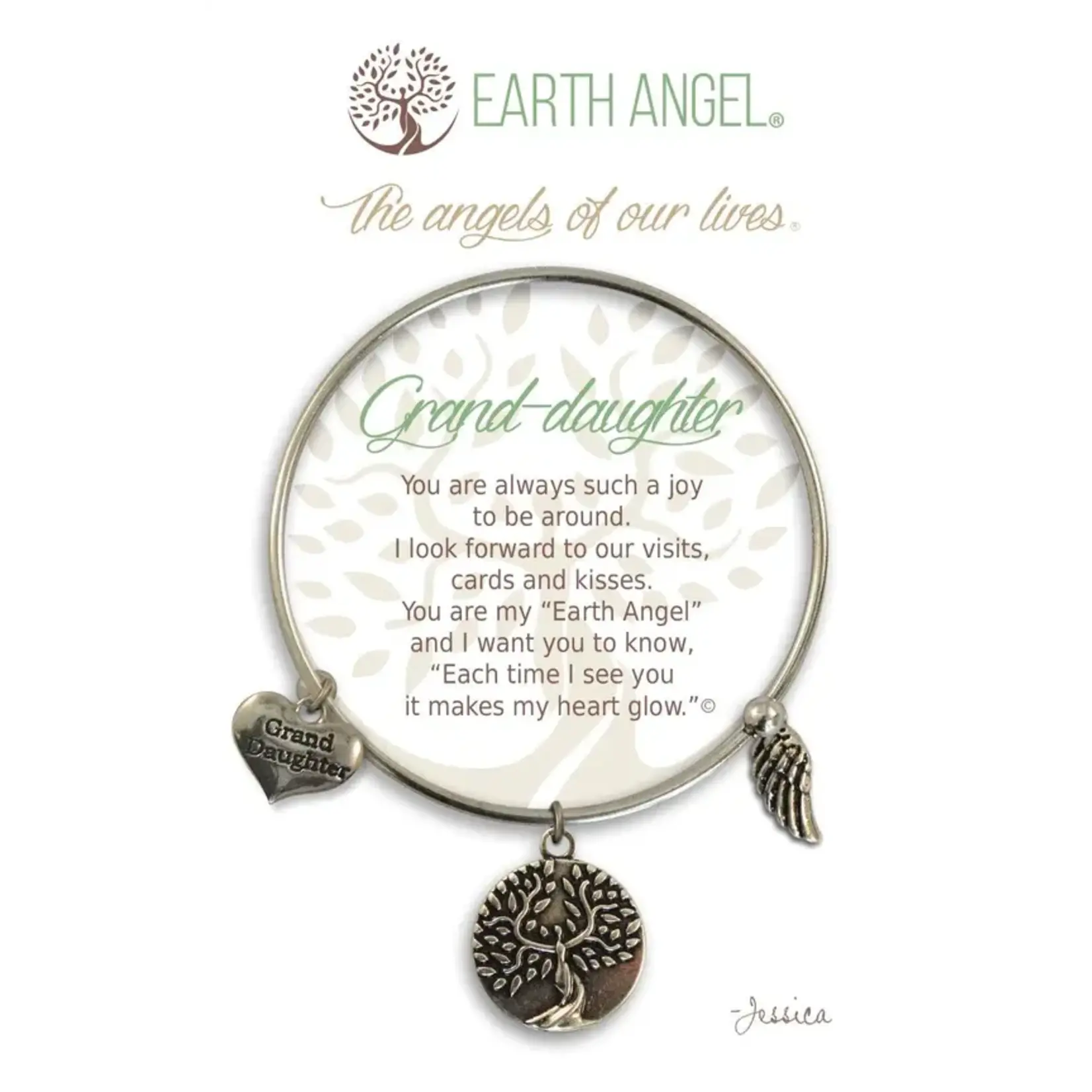 Earth Angel  Charm Bracelet Granddaughter Silver