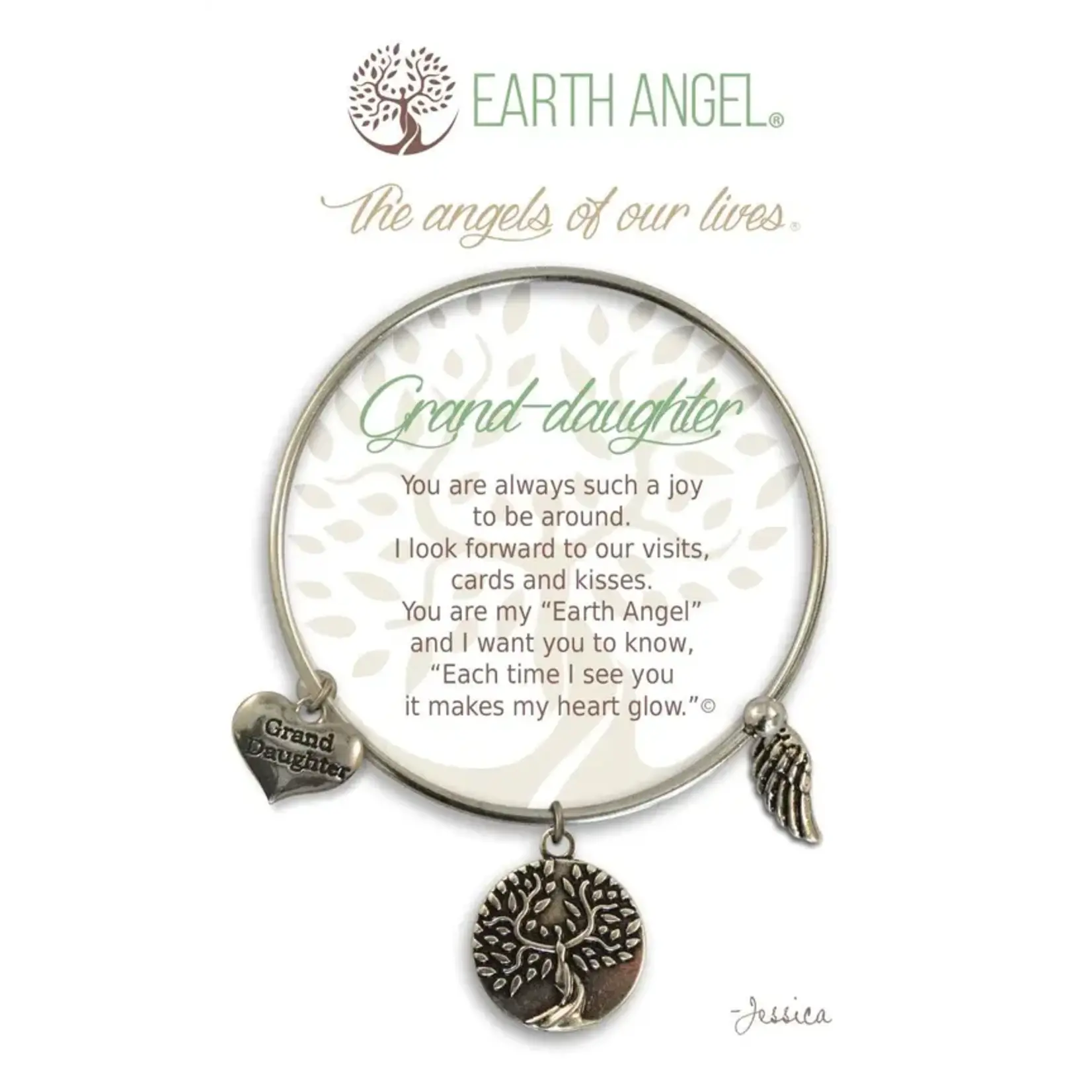 Silver Earth Angel  Charm Bracelet - Granddaughter