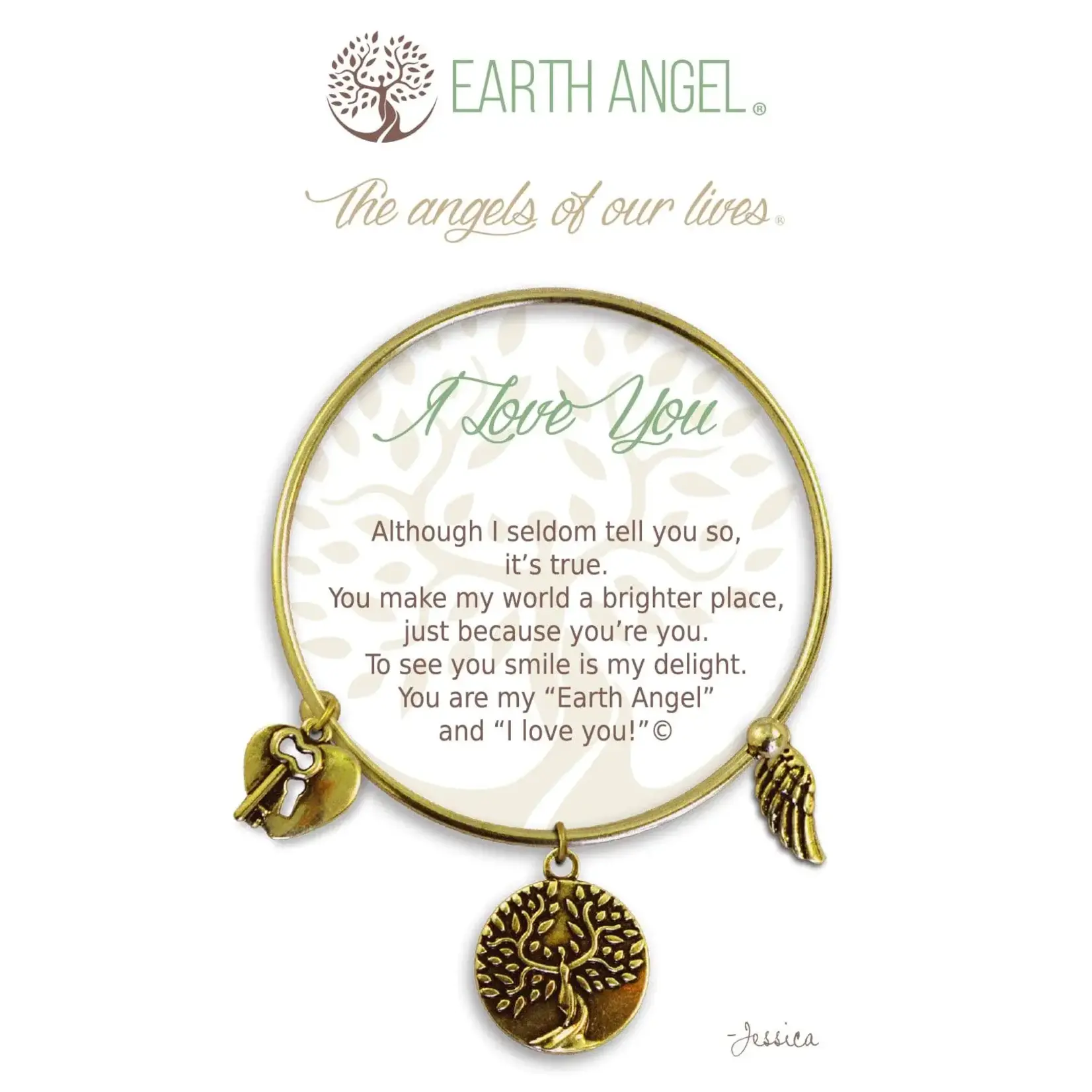 Earth Angel Bracelet Love Brass