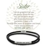 Sister Leather Bracelet Black