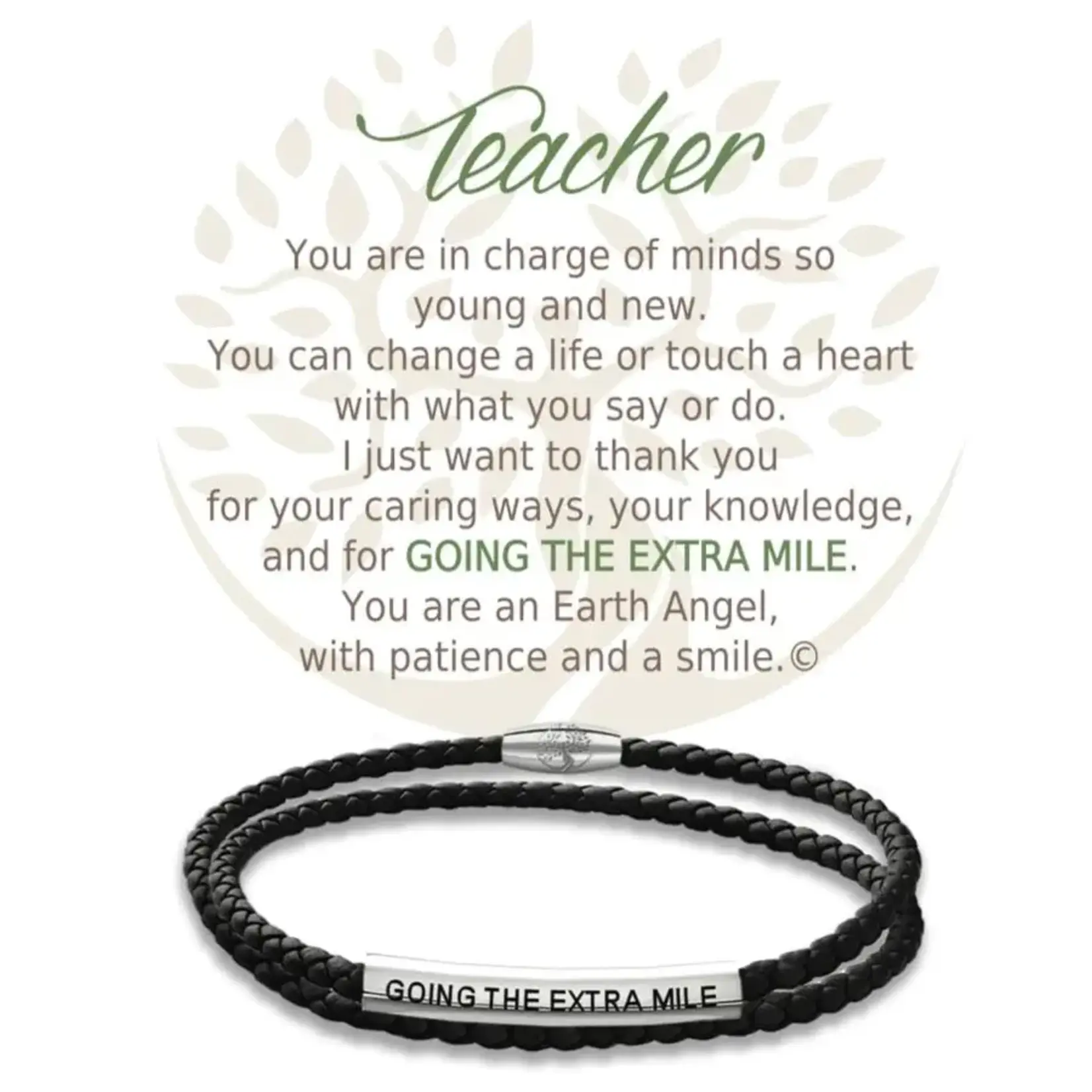 Leather Bracelet Teacher Black Leather