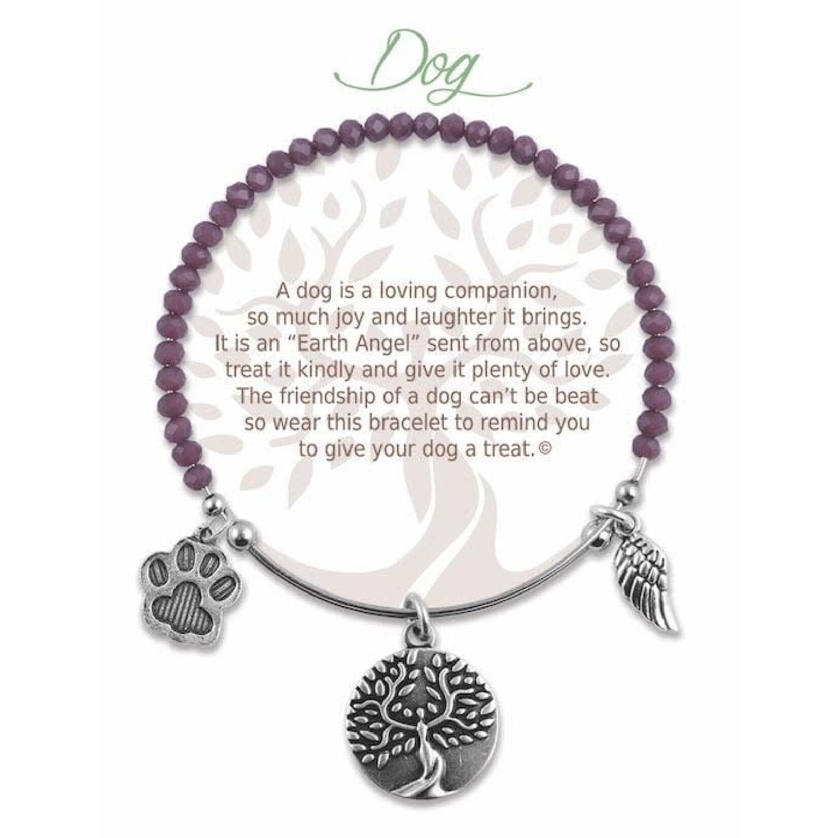 Earth Angel Purple Stone Dog Bracelet