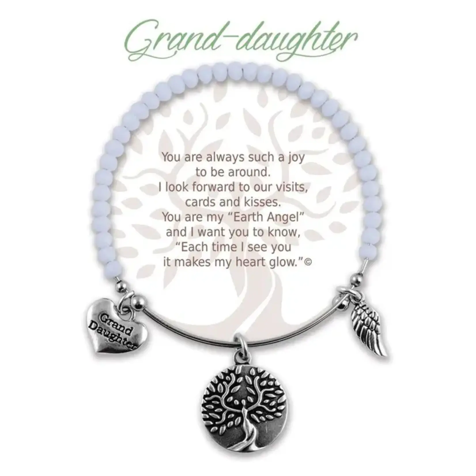 Earth Angel White Stone Granddaughter Bracelet