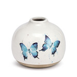Dean Crouser Blue Butterflies Vase