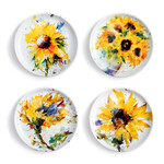 Dean Crouser Sunflower Appetizer Plates - Set of Four
