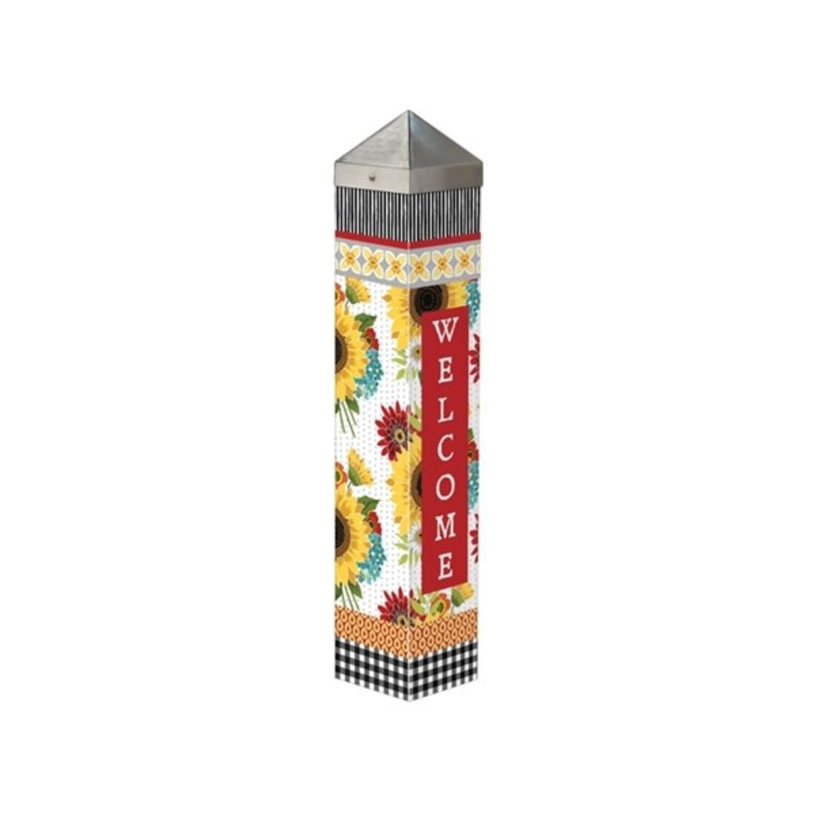 Sunflower Checks Art Pole    20"