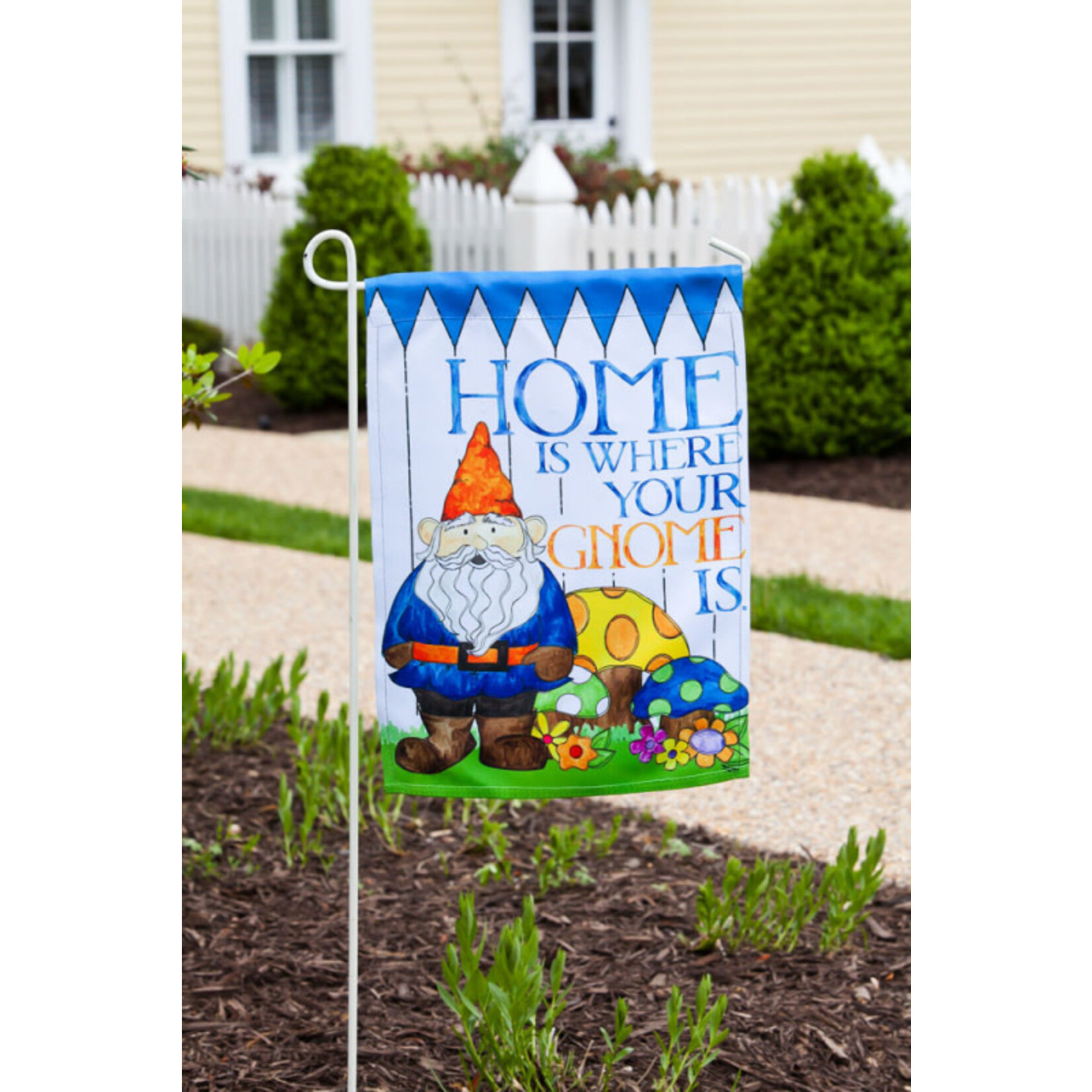White Garden Flag Stand ( Wall C by E)