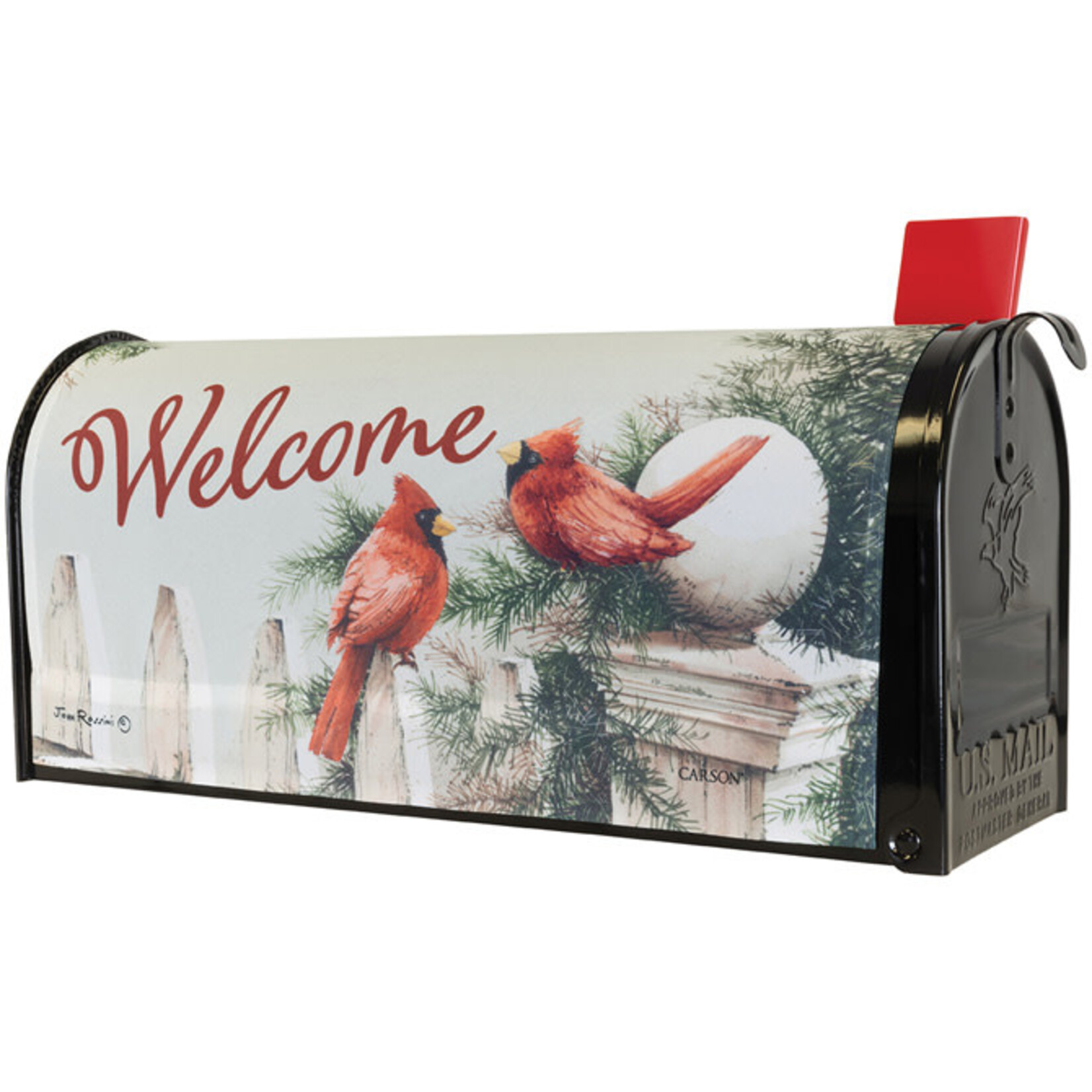 "Cardinals & Pine" Mailbox Cover