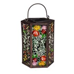 Metal Solar Lantern, Soft Florals