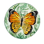 Monarch Butterfly Glass Birdbath